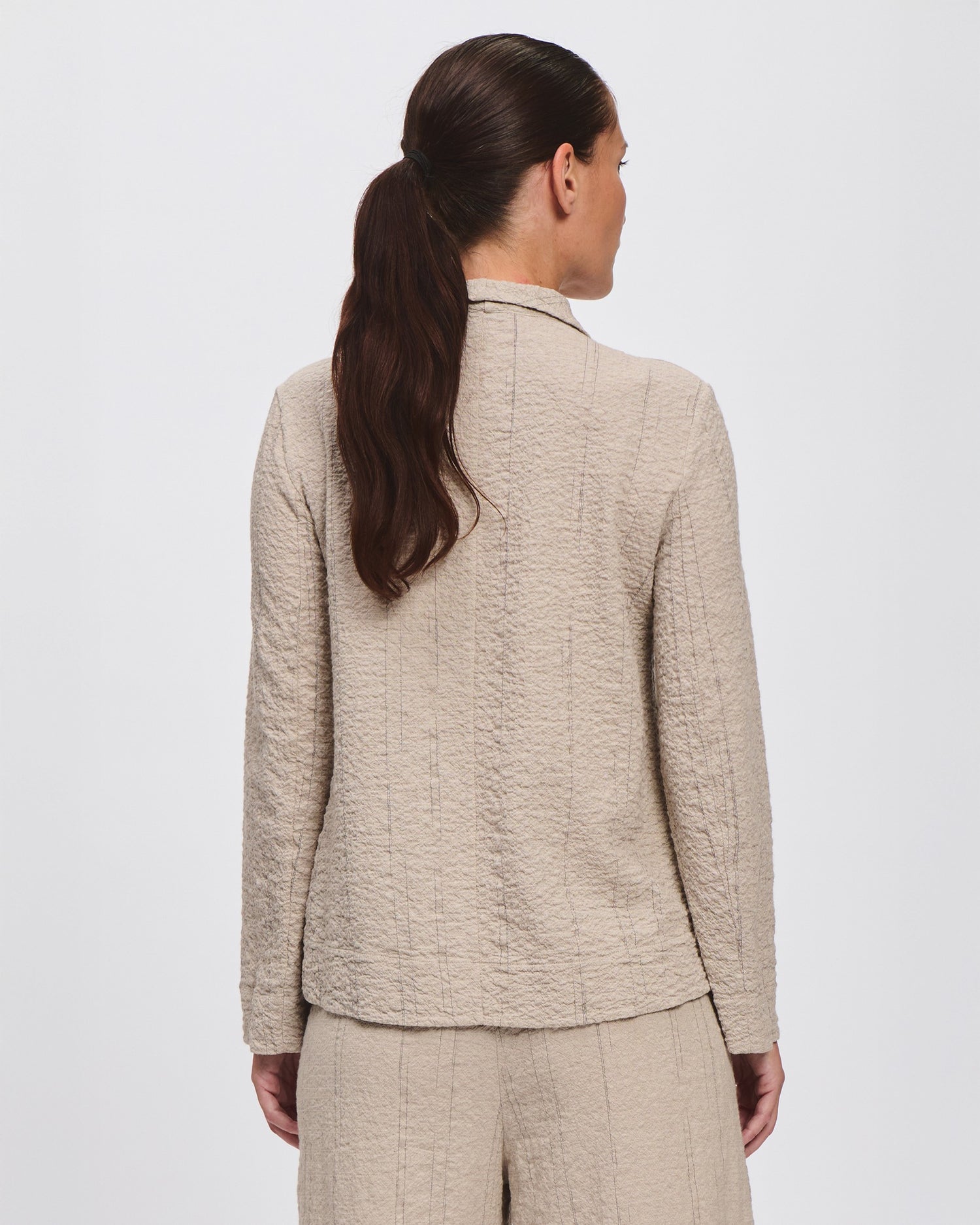 Stripe Relaxed Blazer - Sand