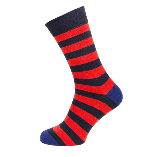 Stripe Sock - Red/Navy