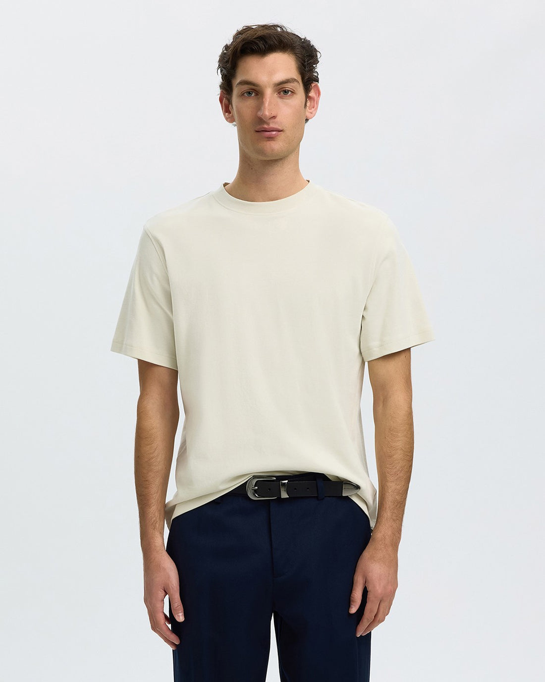 Taj Peach Short Sleeve O-Neck Tee - Silver Birch
