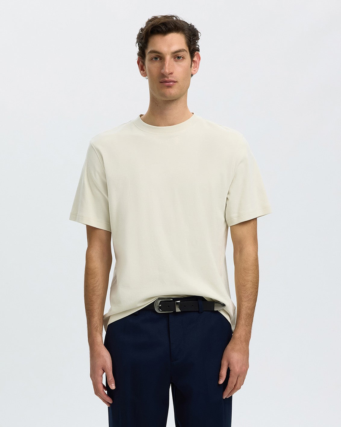 Taj Peach Short Sleeve O-Neck Tee - Silver Birch