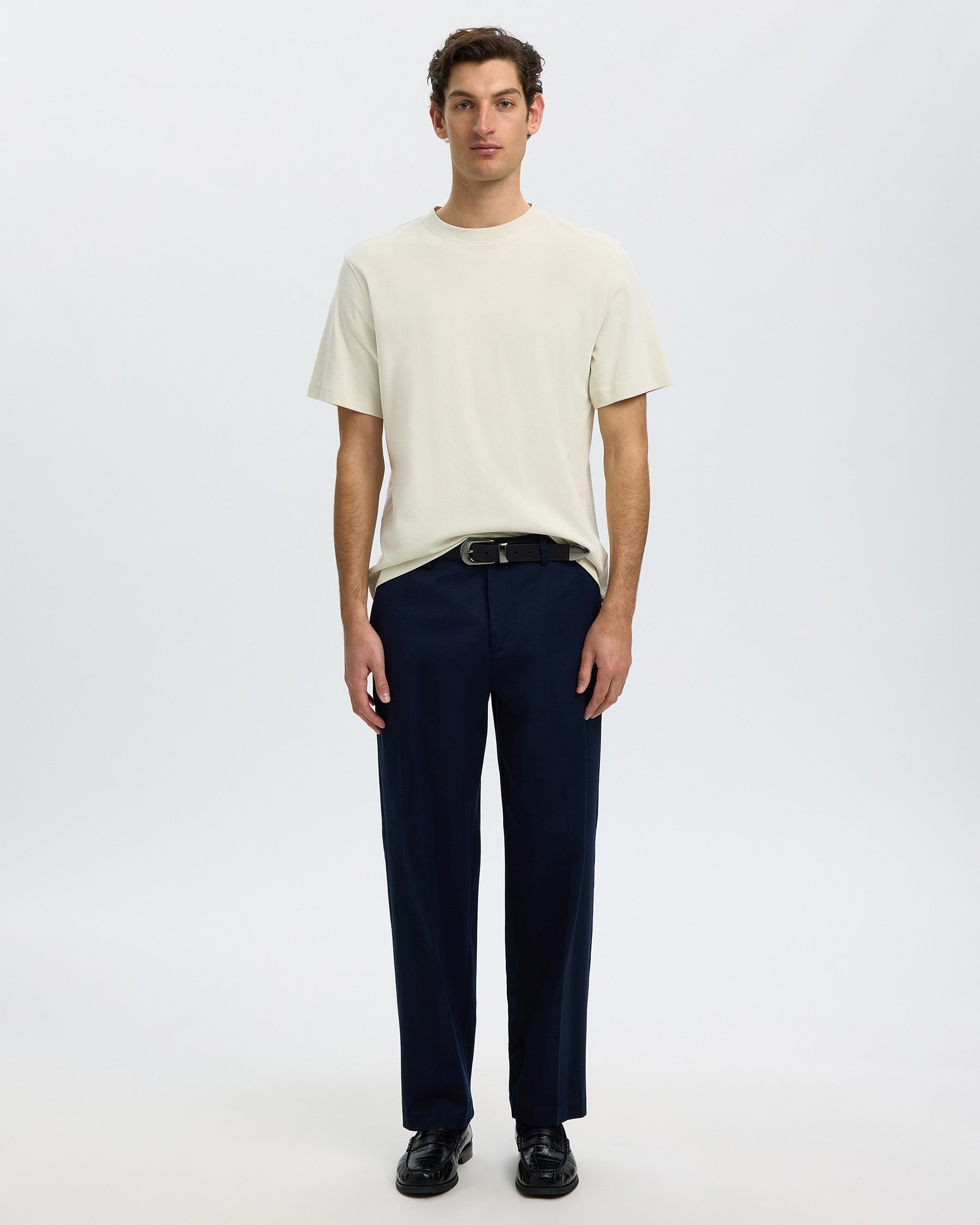 Taj Peach Short Sleeve O-Neck Tee - Silver Birch