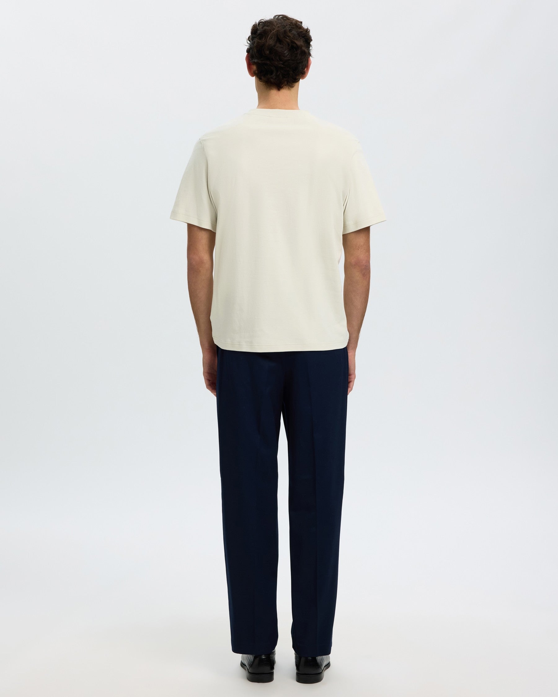 Taj Peach Short Sleeve O-Neck Tee - Silver Birch