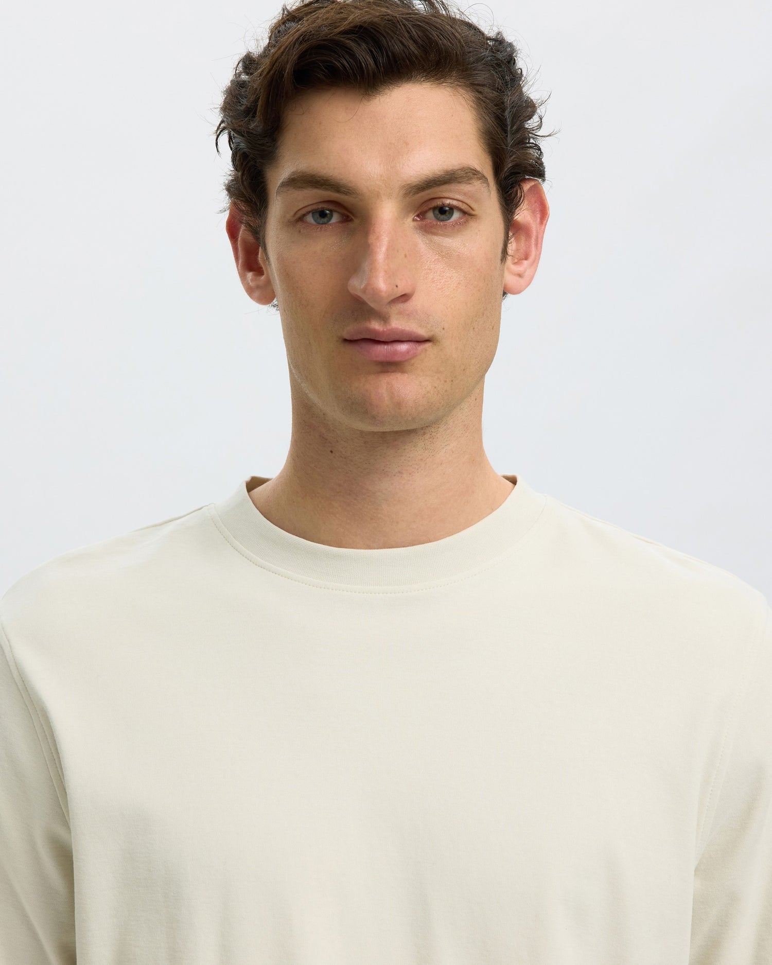 Taj Peach Short Sleeve O-Neck Tee - Silver Birch