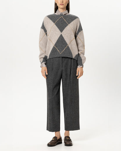Tapered Punto Milano Trousers - Anthracite