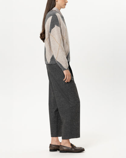 Tapered Punto Milano Trousers - Anthracite