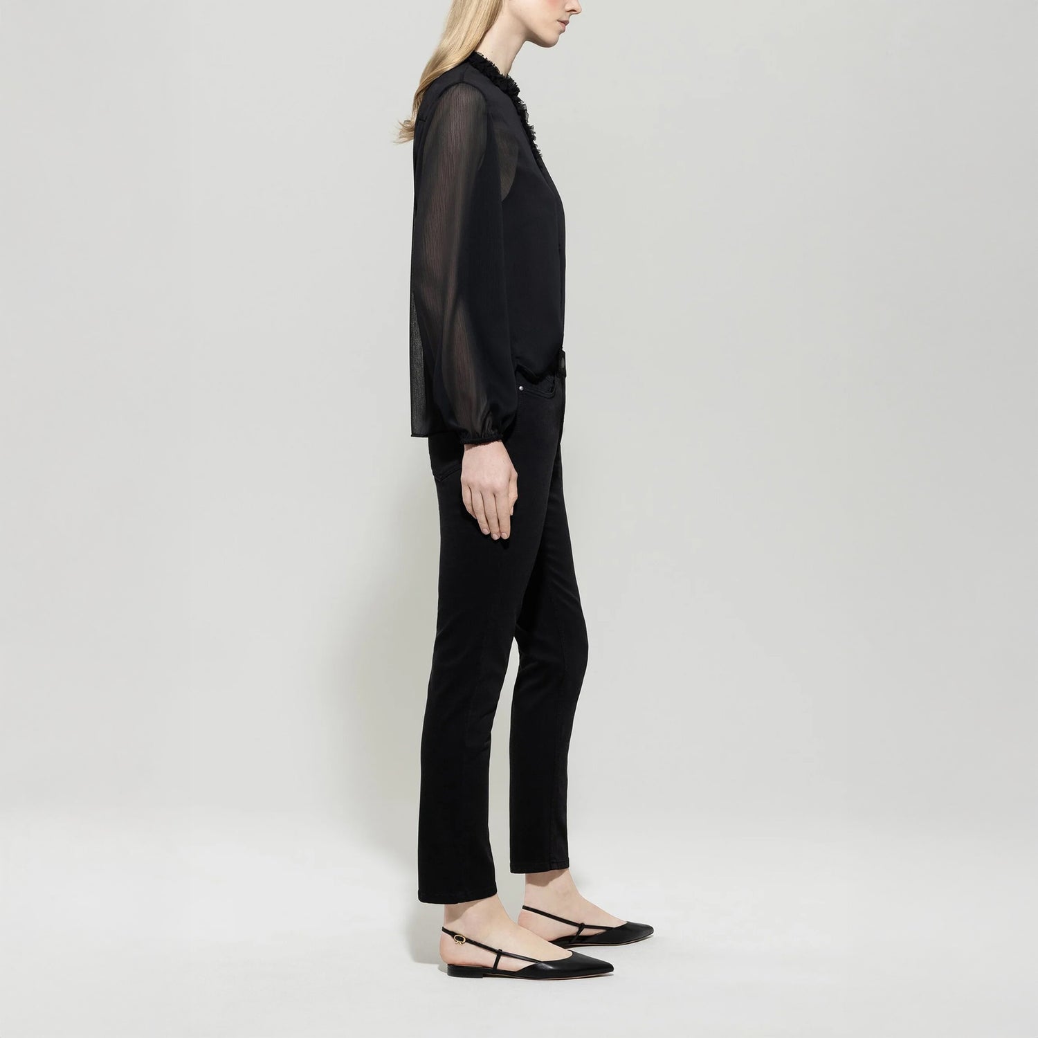 Tapered Twill Denim - Deep Black