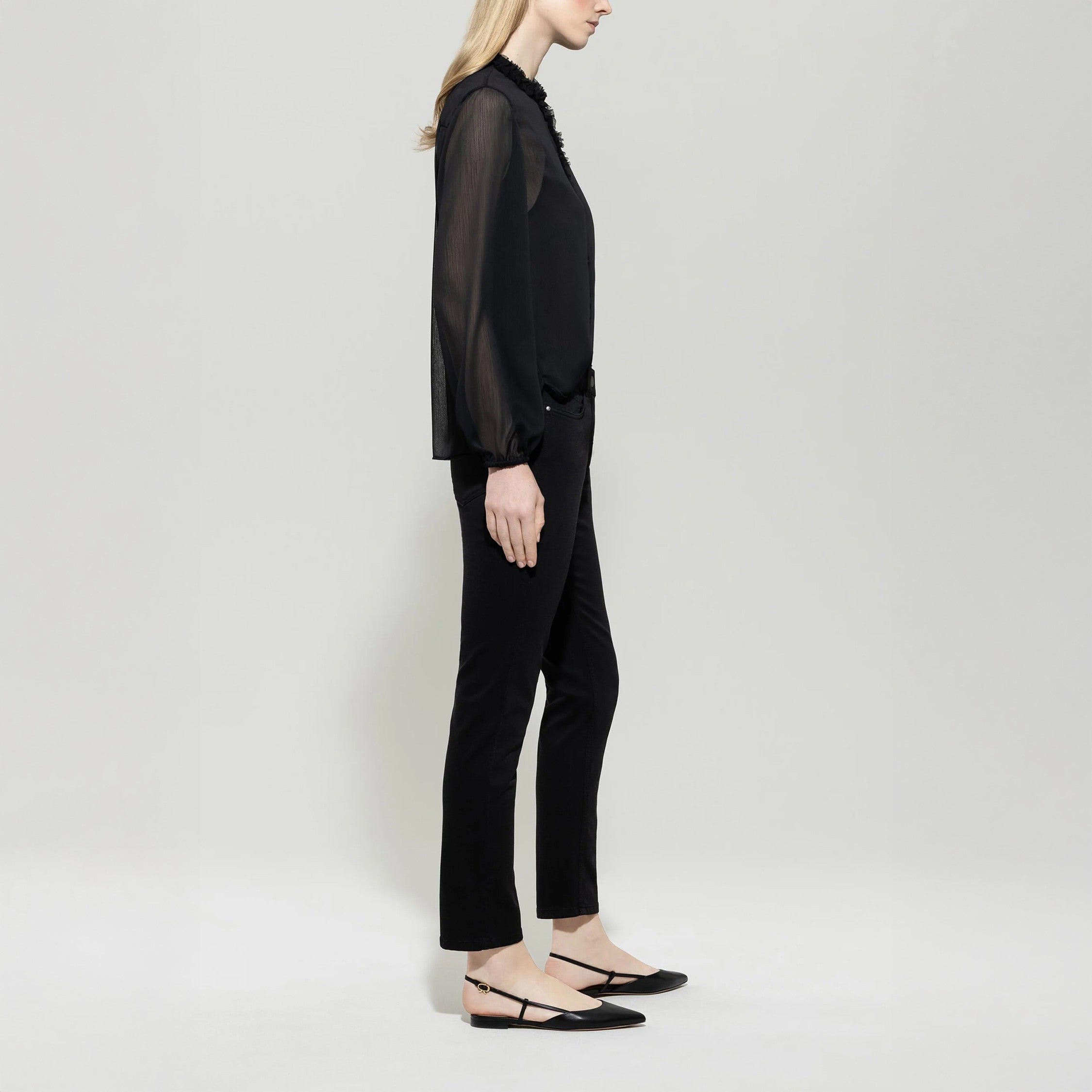 Tapered Twill Denim - Deep Black