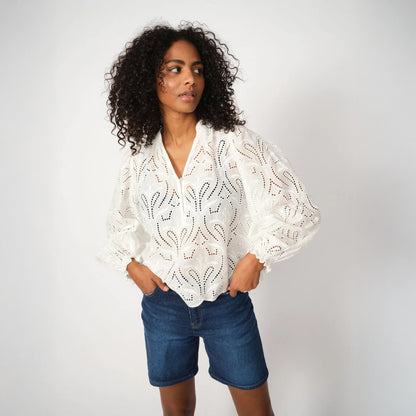 Tazzin Caza Blouse - White