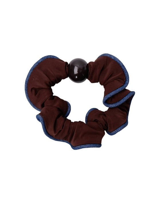 Teresa Mini Satin Scrunchie - Jeans Blue