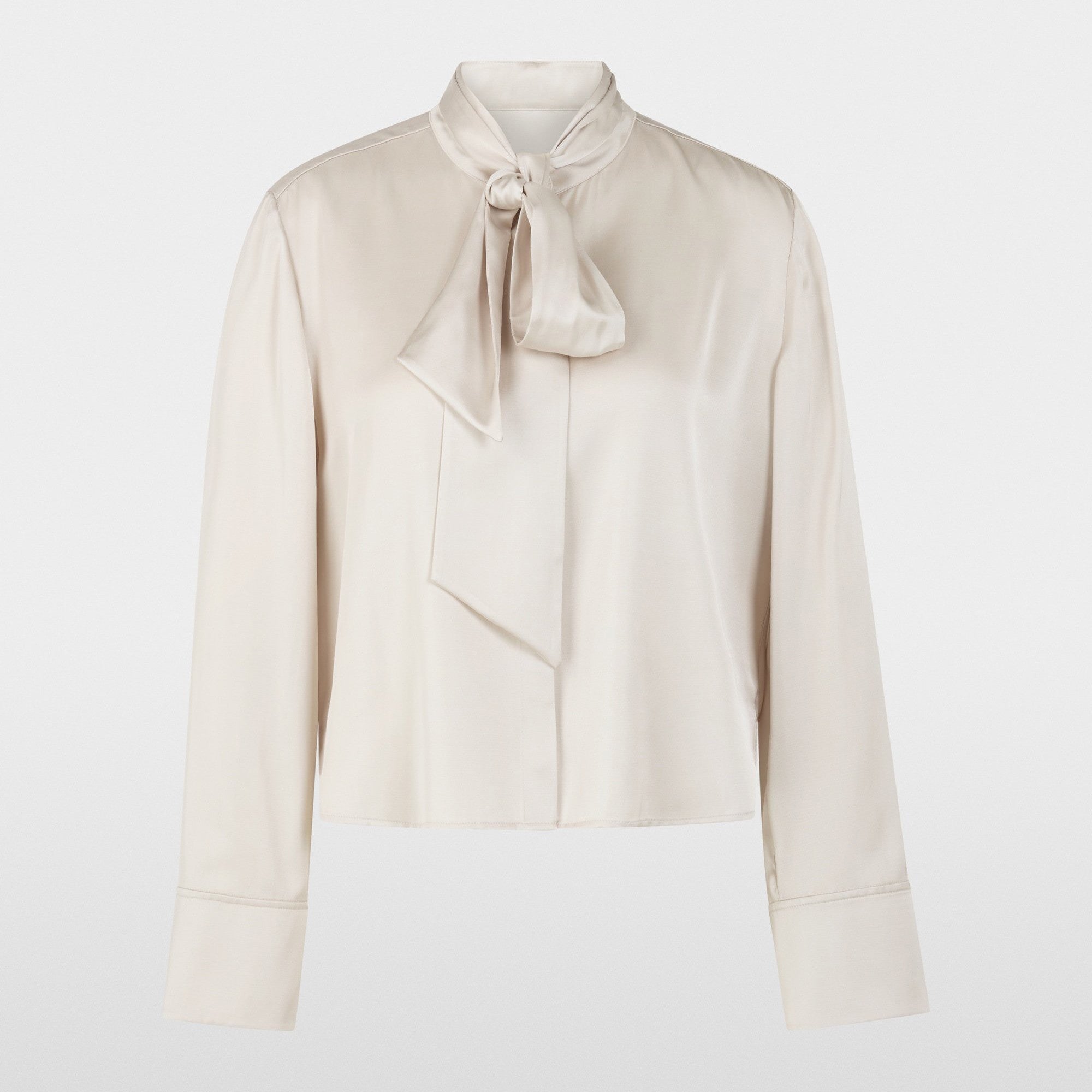 Tie Neck Smart Shirt - Smoke