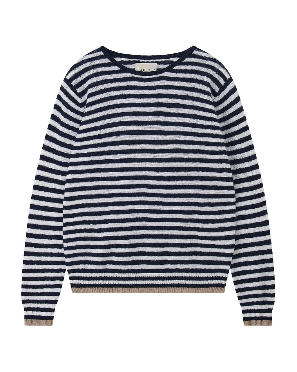 Tipped Little Stripe Crew - New Navy Lily
