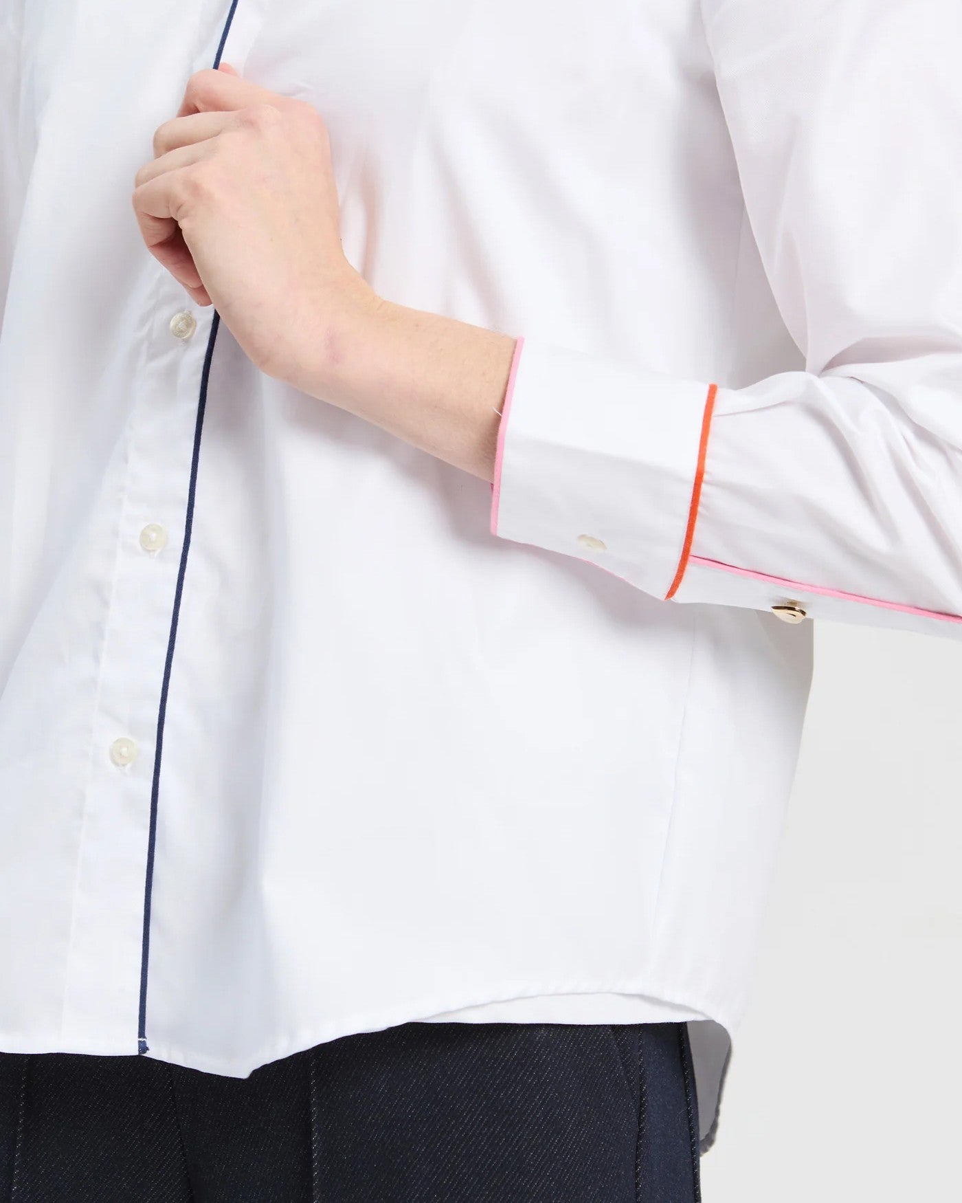 Tipped White Shirt - White