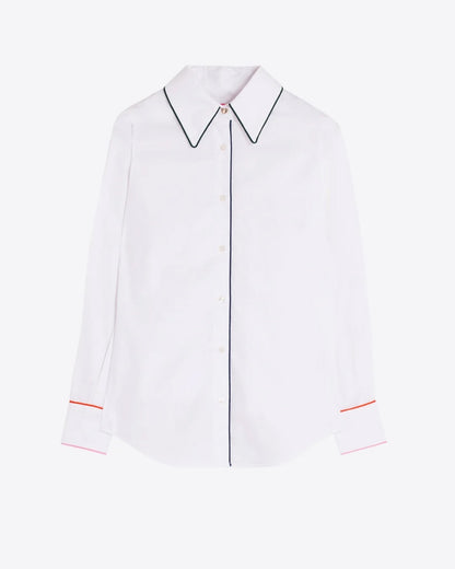 Tipped White Shirt - White