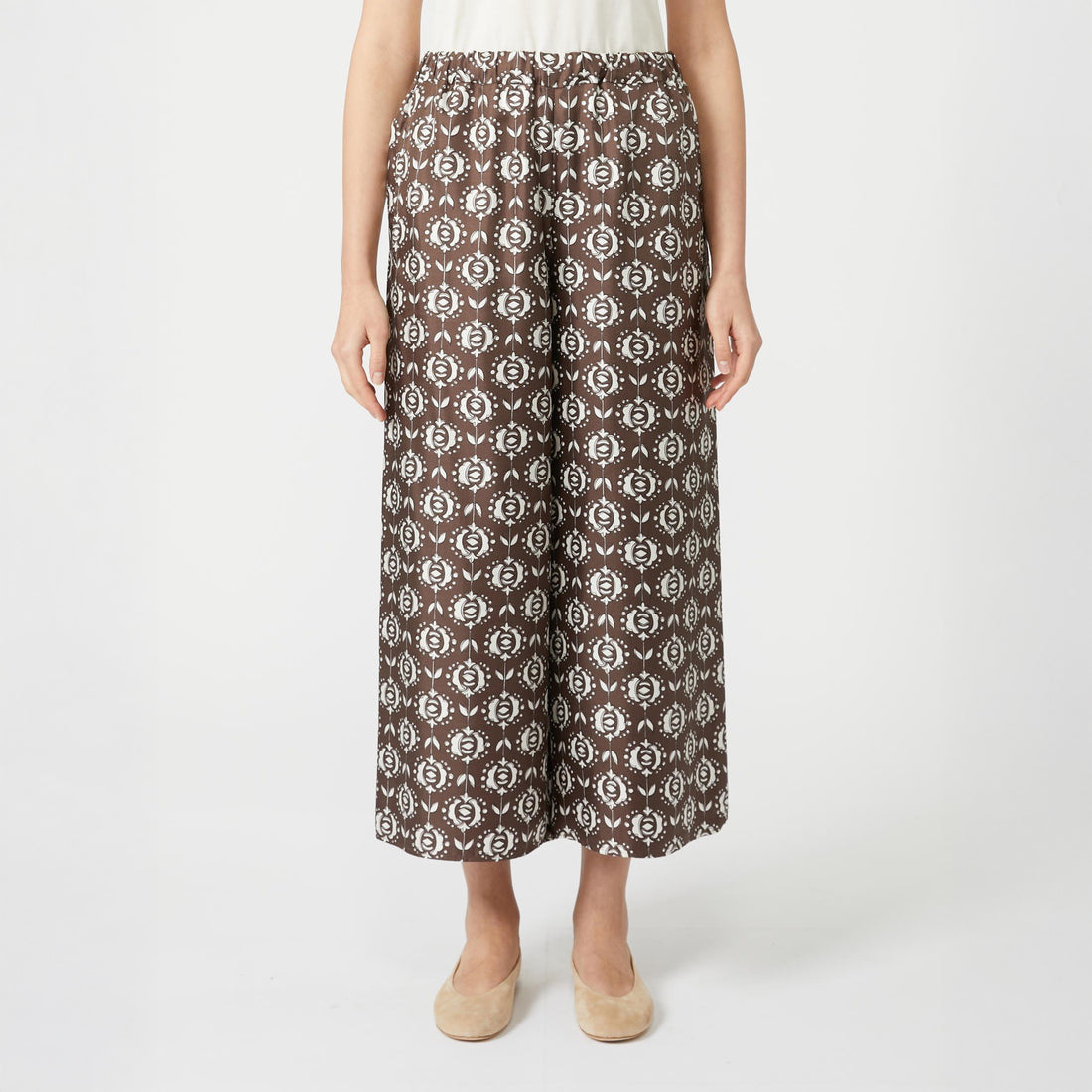 Tortona Silk Patterned Trouser - Chocolate