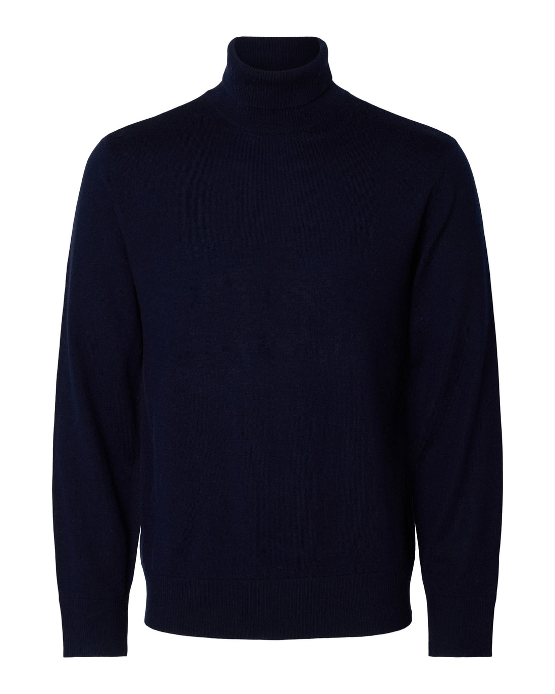 Tray Brushed Long Sleeve Knit Merino Roll Neck - Navy Blazer