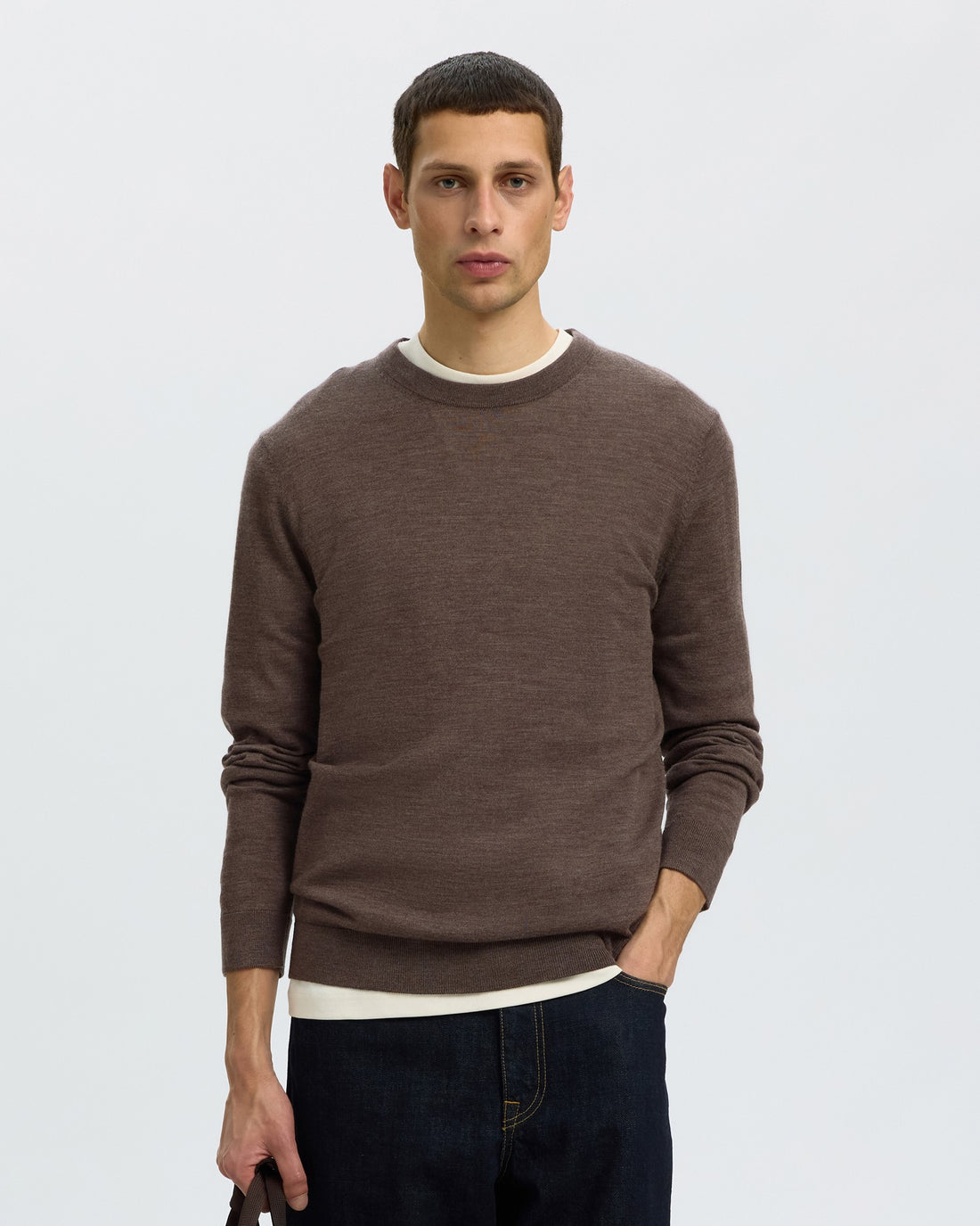 Tray Long Sleeve Knit Merino Crew Neck - Delicioso
