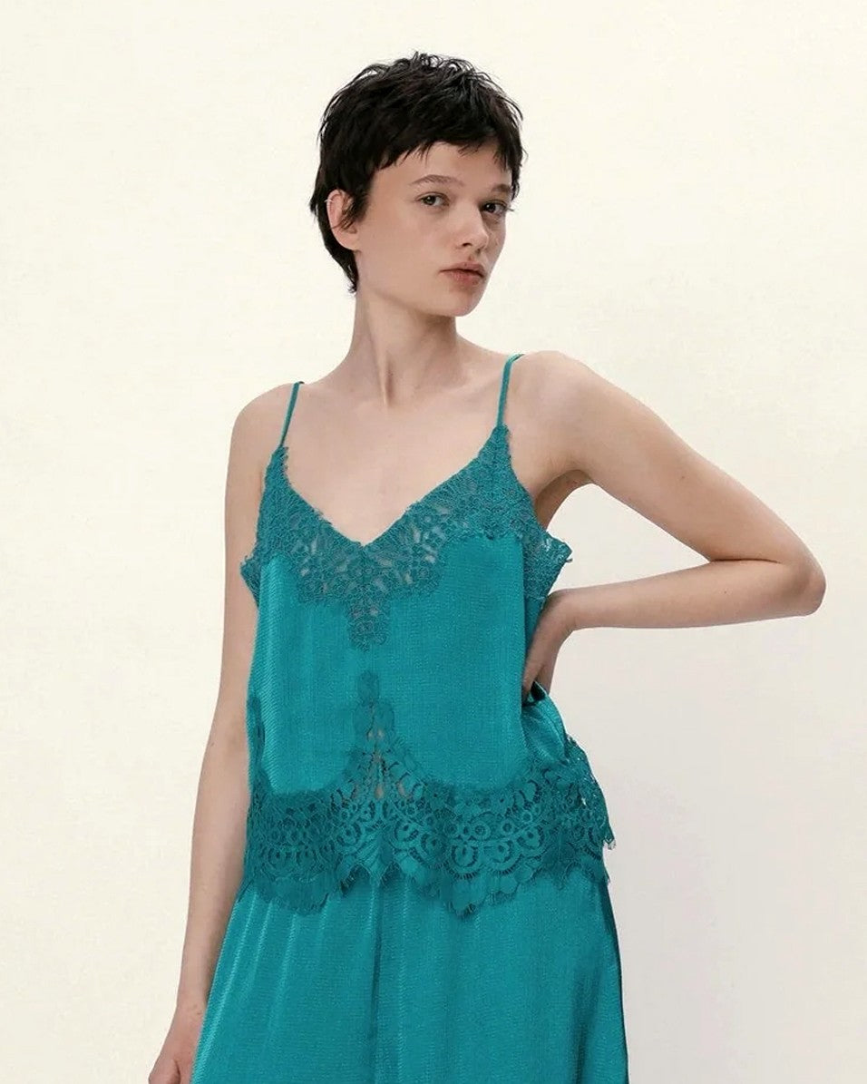 Underlayer Lace Top - Emerald