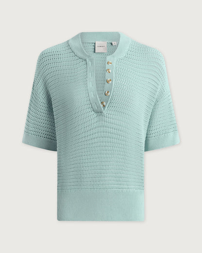 Callie Knit Top - Porcelain Blue