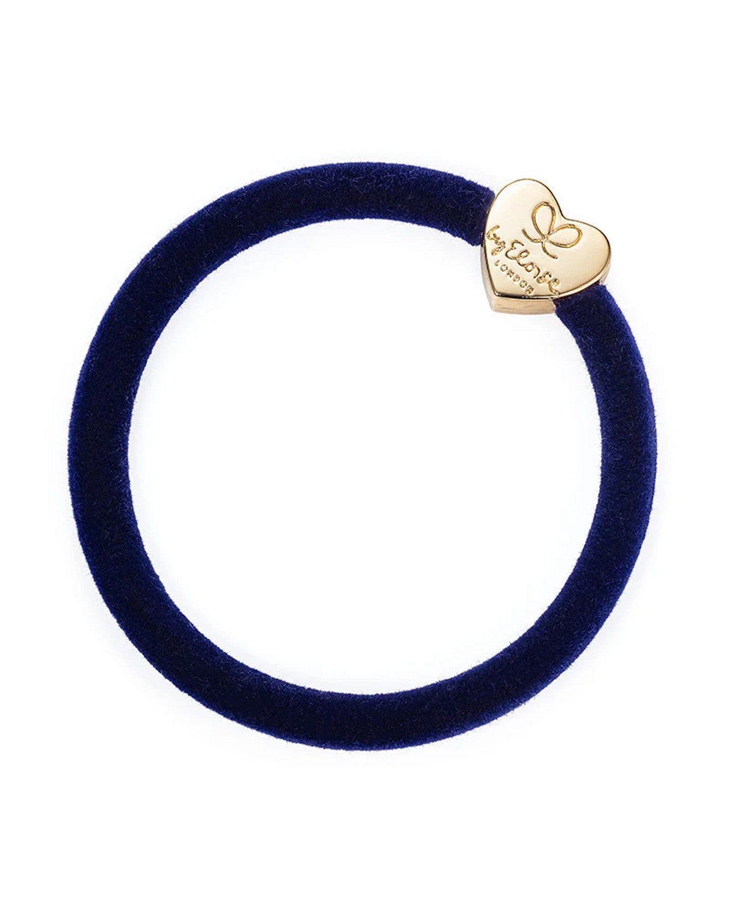 Velvet Gold Heart Hairband - Navy