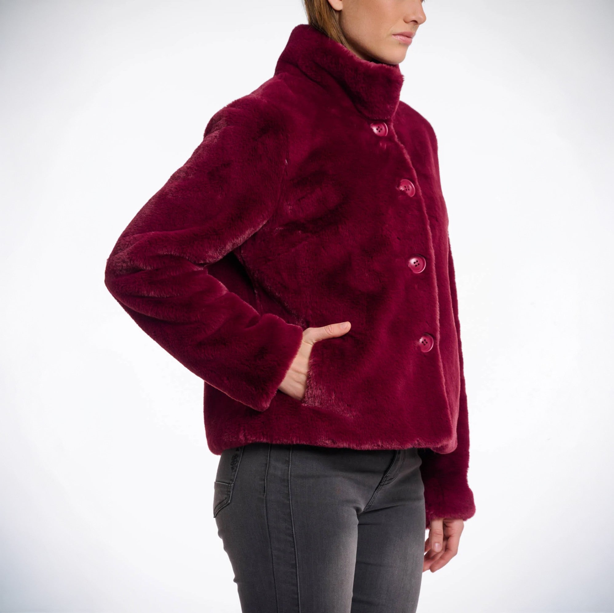 Vie Short Faux Fur Jacket - Sugar Plum