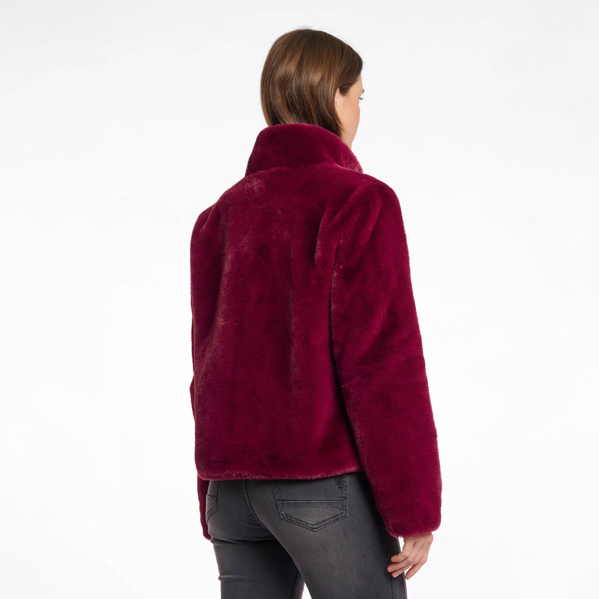 Vie Short Faux Fur Jacket - Sugar Plum