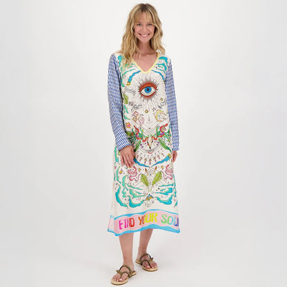 Violet V Neck T Dress - Enlightenment