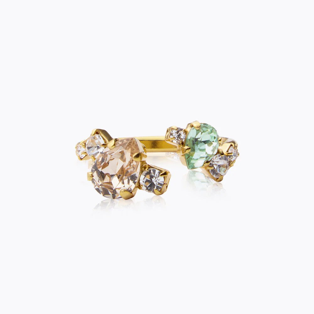 Vivi Ring Gold - Chrysolite/Light Silk