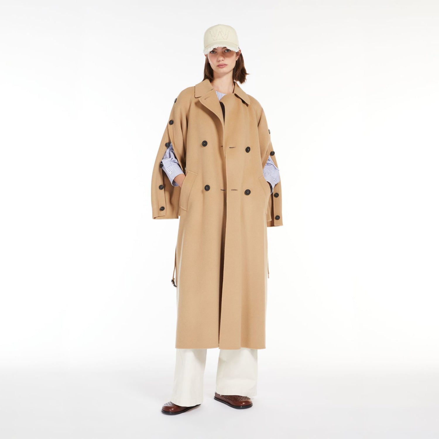 Natale Double Face Wool Coat - Camel