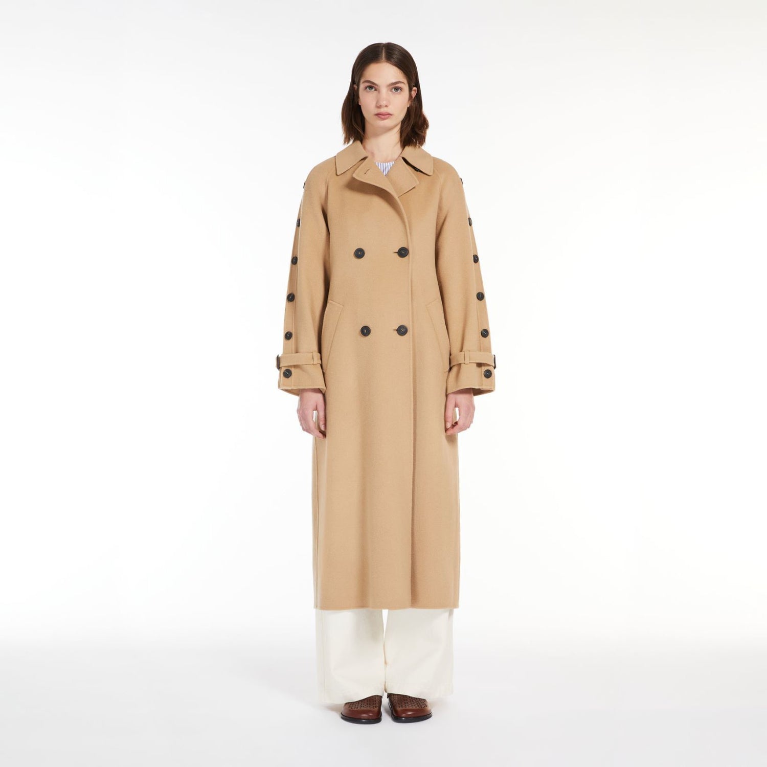 Natale Double Face Wool Coat - Camel