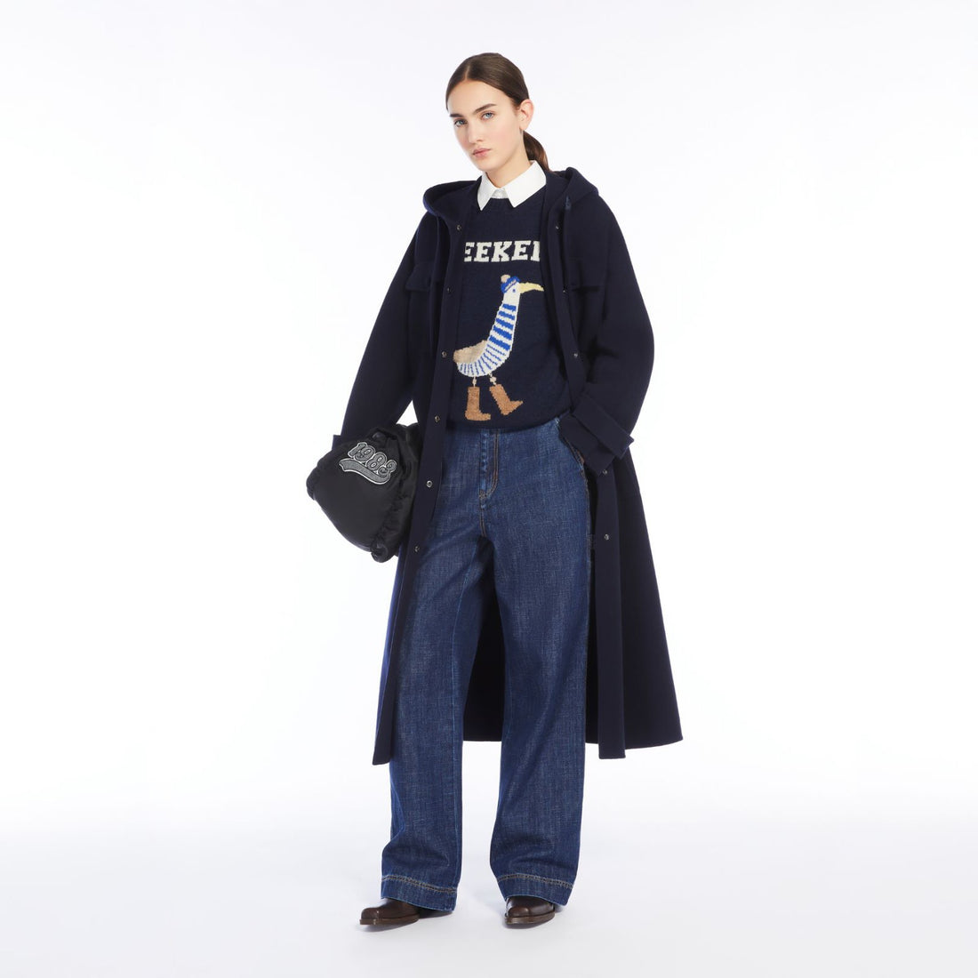 Levante Double Face Long Coat - Navy