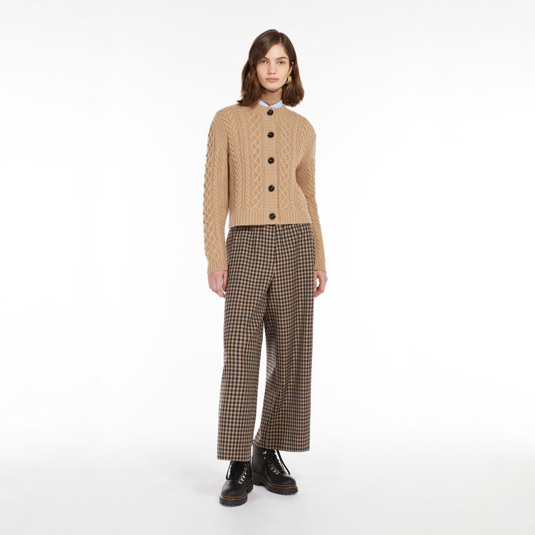 Ebe Check Trousers - Camel Check