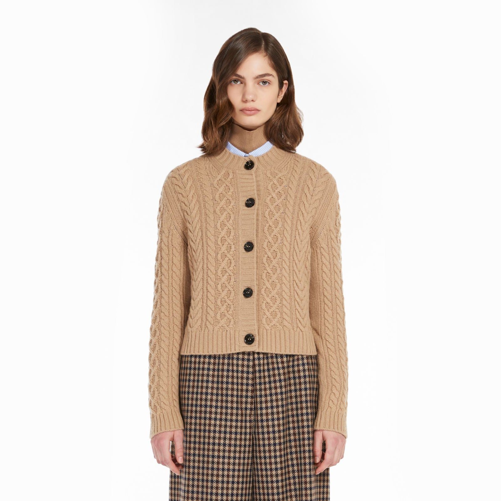 Afosi Knitted Cardigan - Camel