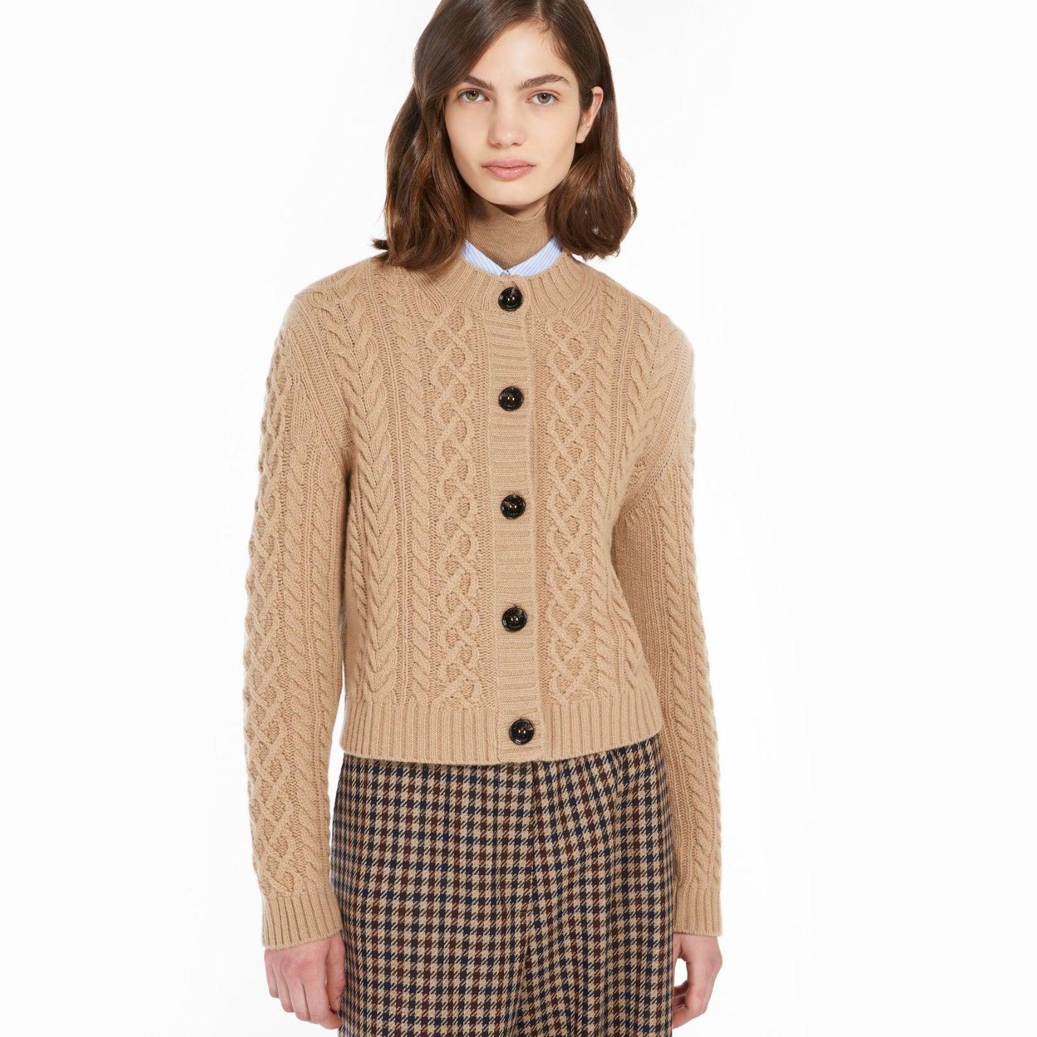 Afosi Knitted Cardigan - Camel