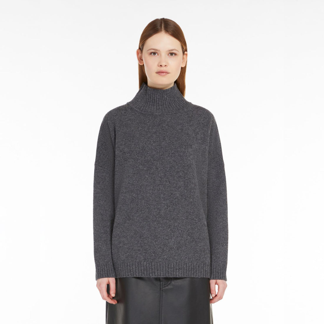 Borgia Wool Roll Neck Jumper - Dark Grey