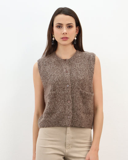 Silk Cashmere Waistcoat - Pecan