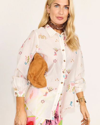 Western Icon Miley Shirt - Multi
