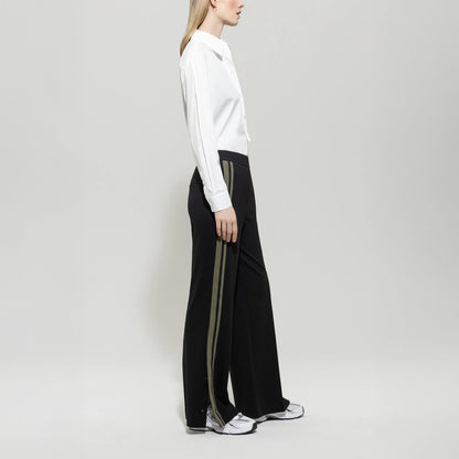 Wide Leg Punto Milano Trousers - Deep Black