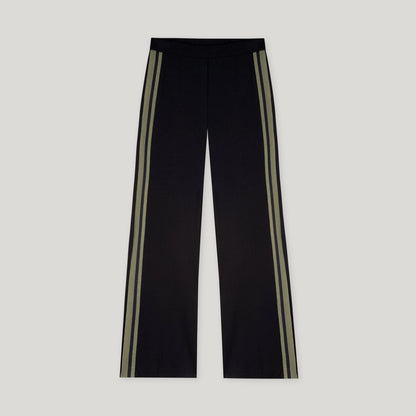 Wide Leg Punto Milano Trousers - Deep Black
