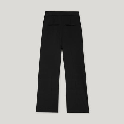 Wide Leg Punto Milano Trousers - Deep Black