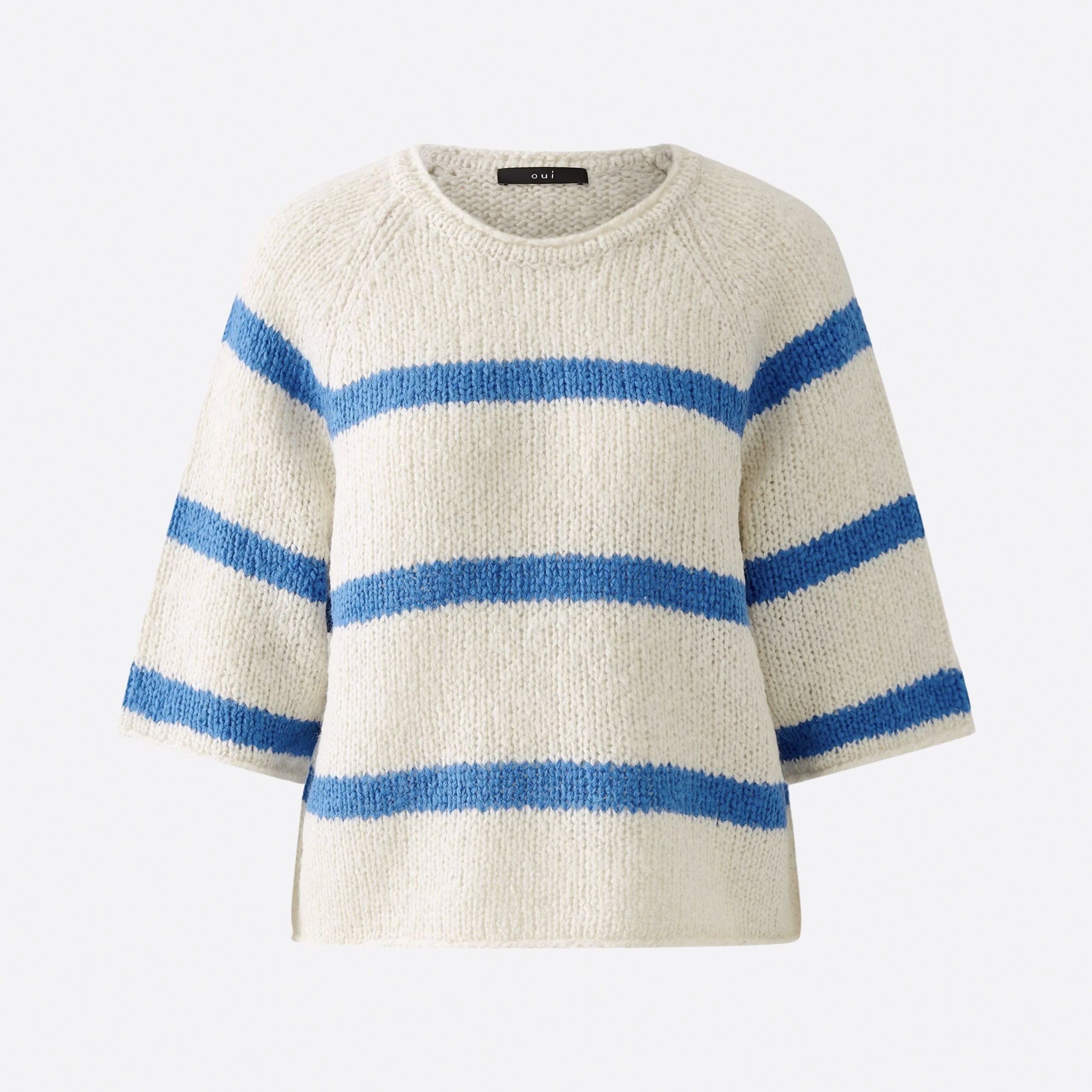 Wide Stripe Jumper - Off White / Blue