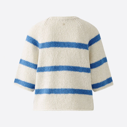 Wide Stripe Jumper - Off White / Blue