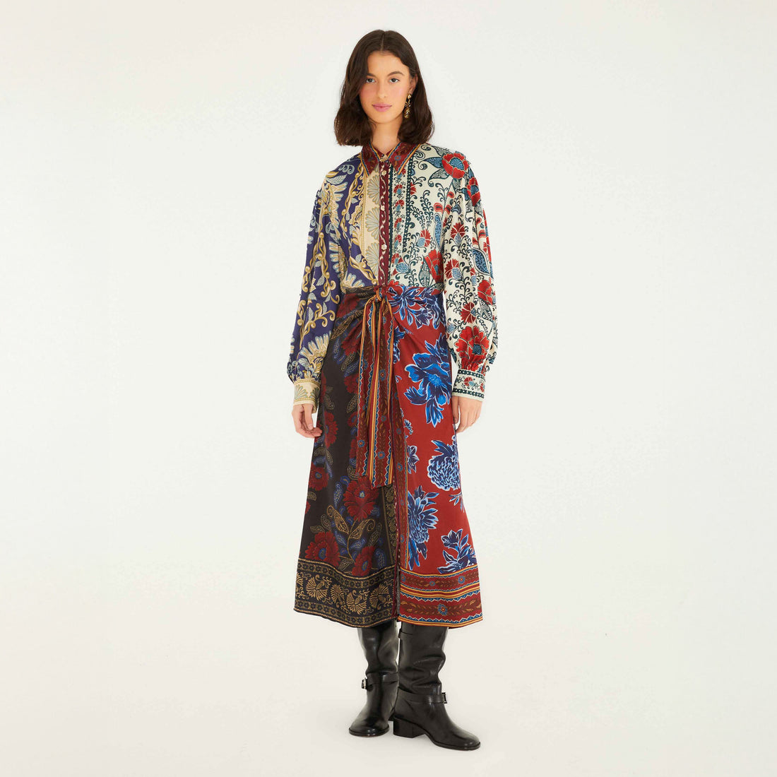 Winter Mix Midi Dress - Navy Winter Mix