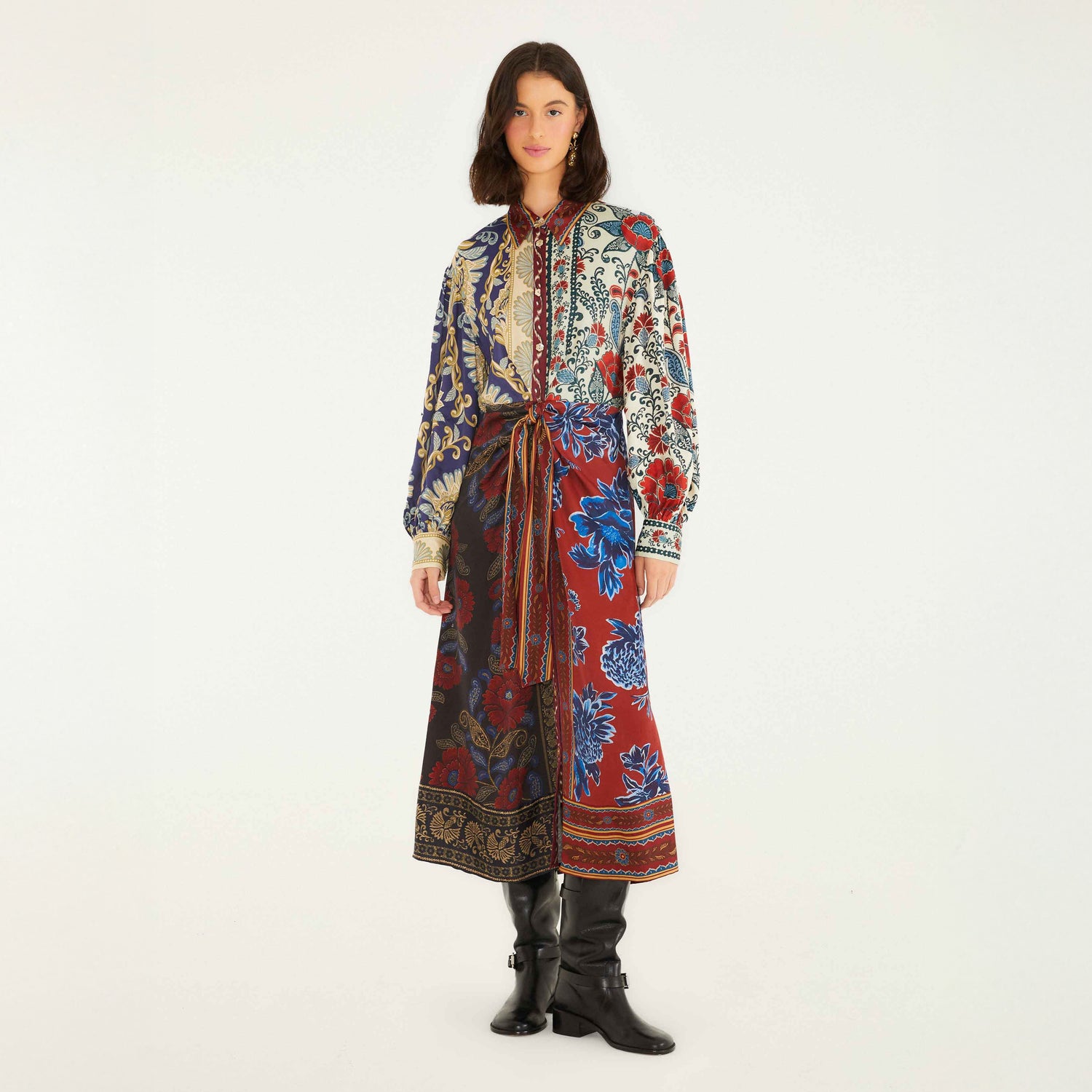 Winter Mix Midi Dress - Navy Winter Mix