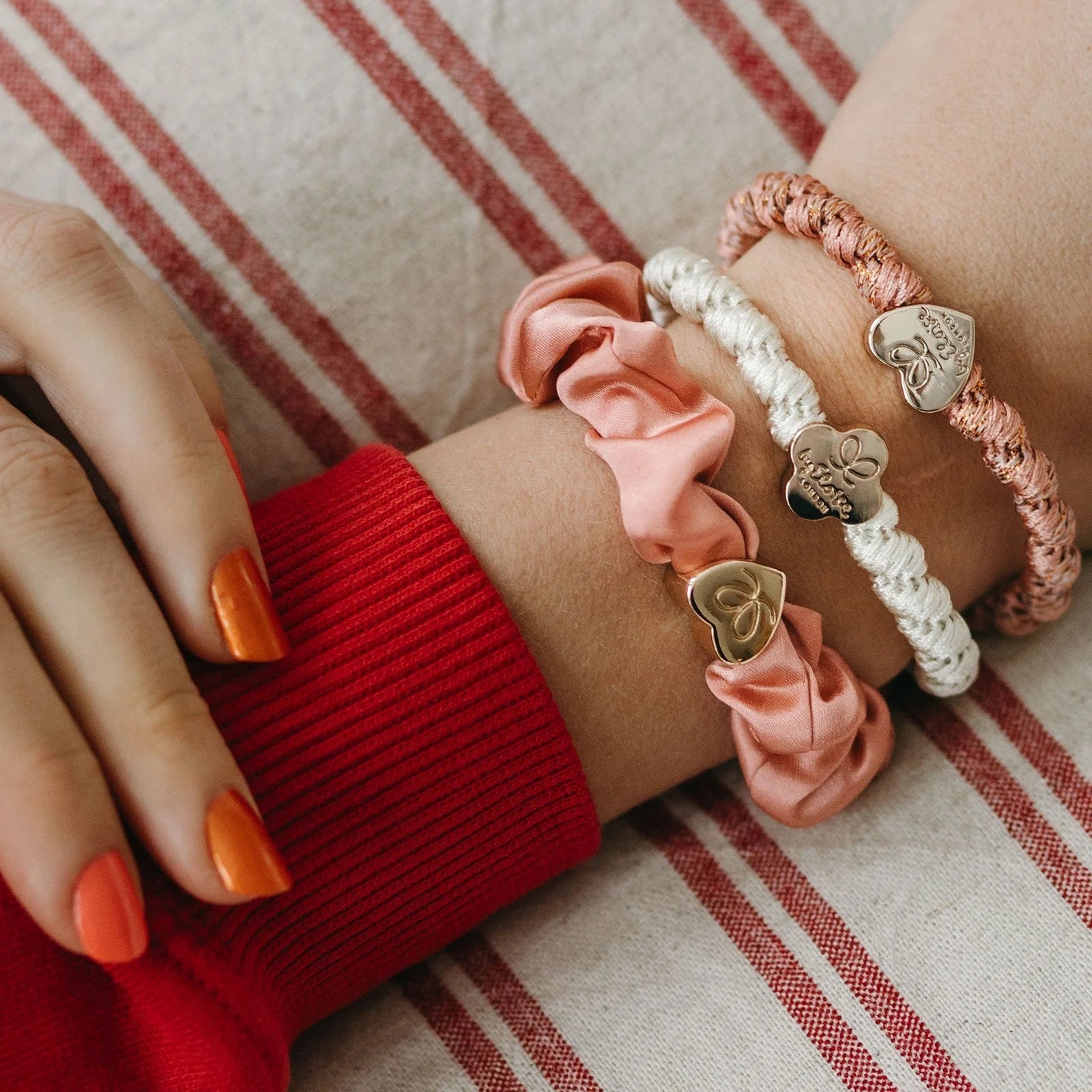 Gold Heart Woven Hairband - Rose