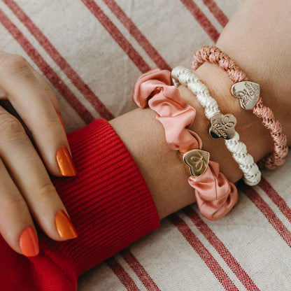 Gold Heart Woven Hairband - Rose