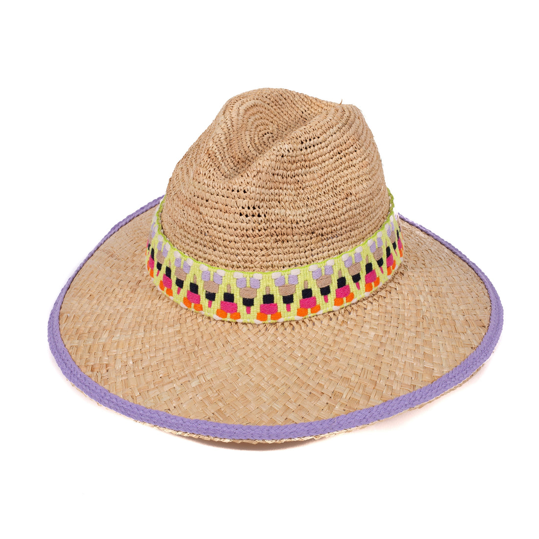 Panama Zigzag Stripe Hat - Lilac