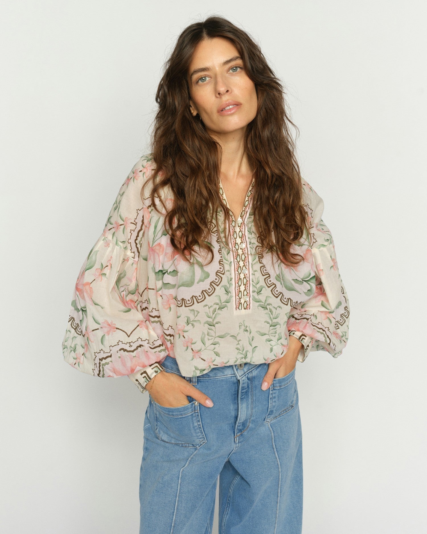 Wylde Orchid Blouse - Turf Green