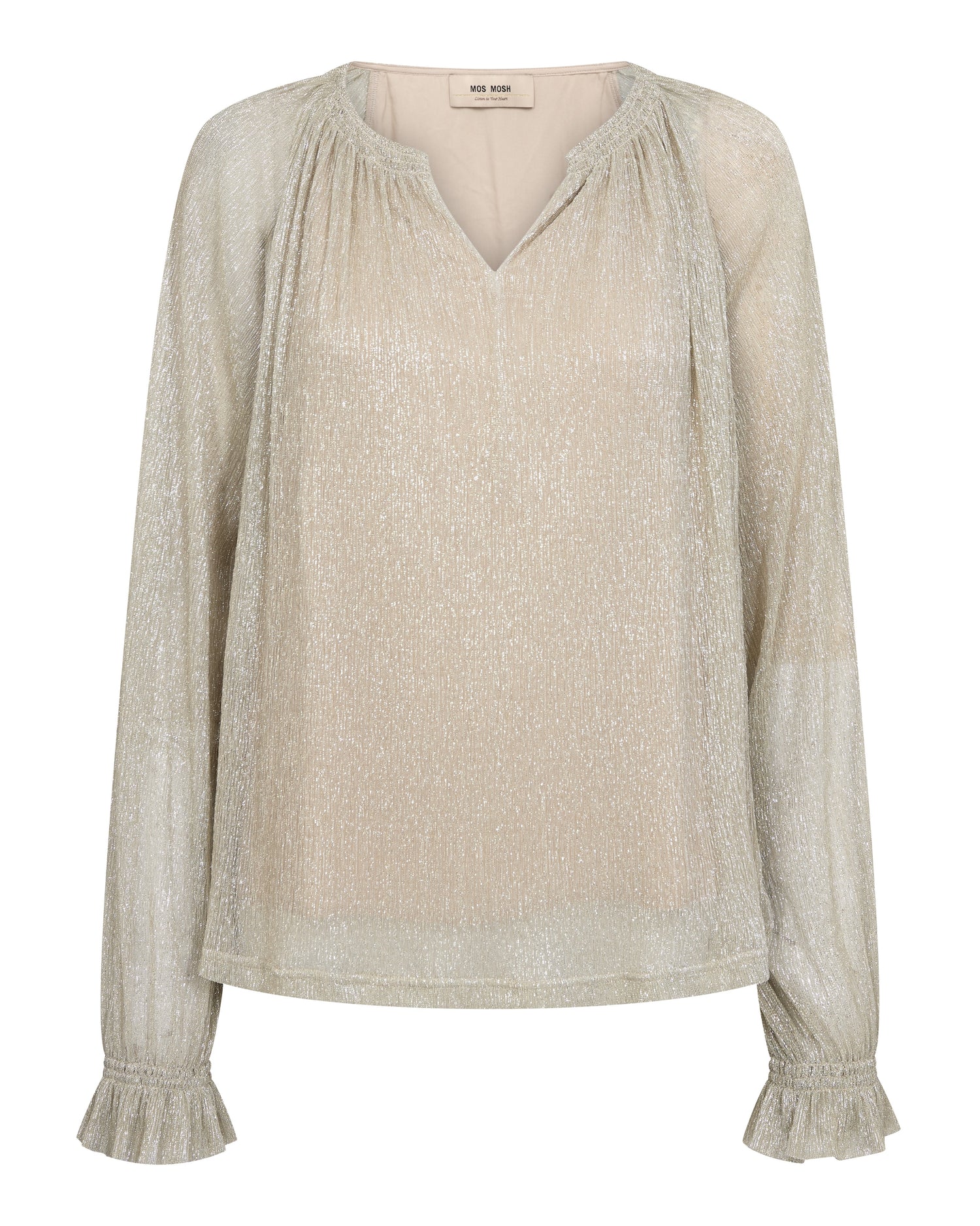 Ximena Glam V-Neck Blouse - Mourning Dove