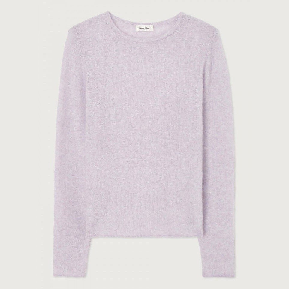 Xinow Round Neck Long Sleeve Fine Knit Jumper - Wisteria