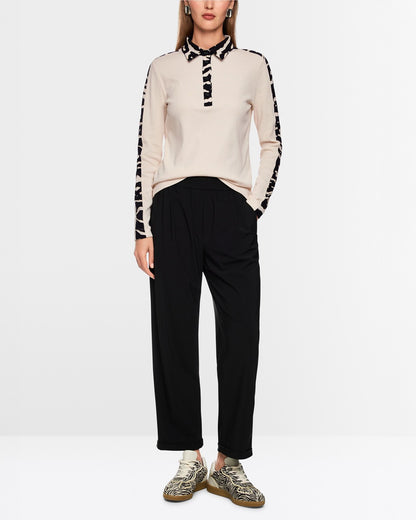 Zebra Collared Polo - Beige